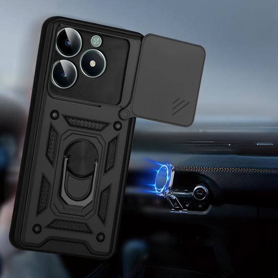 Etui pancerne do Realme C61, CamShield Slide, czarne