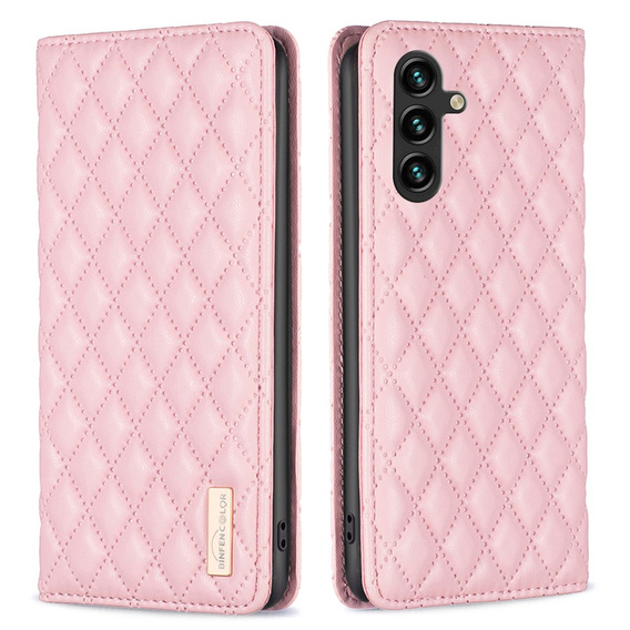 Etui z klapką do Samsung Galaxy A35 5G, Wallet, BINFEN COLOR, różowe