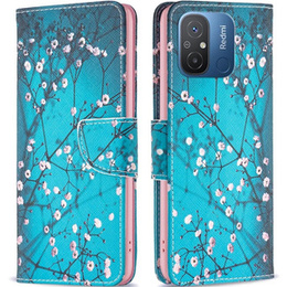 Etui z klapką do Xiaomi Redmi 12C, Wallet, Sakura niebieskie