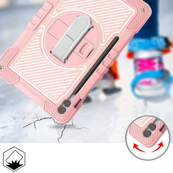 Etui dla dzieci do Samsung Galaxy Tab S9+, Pancerne Ochronne, Różowe