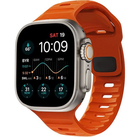 Pasek Silikonowy do Apple Watch 1/2/3/4/5/6/7/8/9/10/11/SE Ultra 1/2/3 42/44/45/46/49mm, Pomarańczowy
