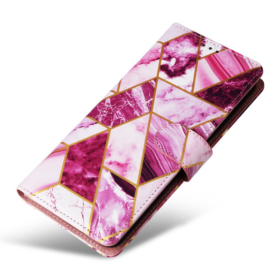 Etui z klapką do Xiaomi Redmi Note 13 Pro 4G / Xiaomi Redmi Note 14S / Xiaomi Poco M6 Pro 4G, Wallet, Marble fioletowe