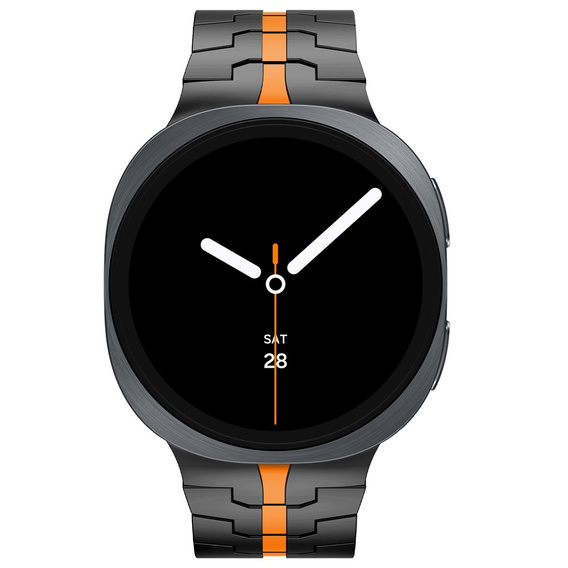 Bransoleta do Samsung Galaxy Watch 8 / 8 Classic, Czarna / Pomarańczowa