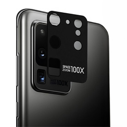 Metalowa Osłona + szkło na Aparat do Samsung Galaxy S20 Ultra - Black