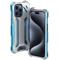 Etui R-JUST do iPhone 15 Pro, pancerne Hollow Armour, niebieskie