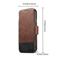 Etui z klapką 2w1 SUTENI do iPhone 17 Pro, do MagSafe, brązowe