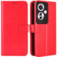 Etui z klapką do Oppo Reno 11F 5G, Crazy Horse Wallet, czerwone