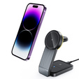 Składana Ładowarka indukcyjna do iPhone, Apple Watch, Airpods 3/2/Pro, 15W, czarna