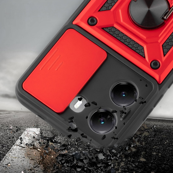 Etui pancerne do Xiaomi Poco X7 Pro 5G, CamShield Slide, czerwone