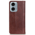 Etui do Motorola Moto G24 / G24 Power / G04, Wallet Litchi Leather, brązowe