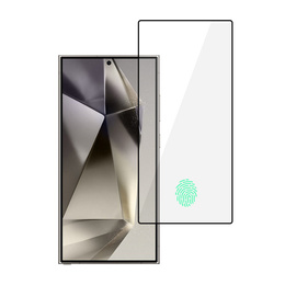 Szkło hartowane Full Glue 6D do Samsung Galaxy S24 Ultra z czytnikiem linii papilarnych - czarne