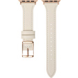 Pasek Skórzany do Apple Watch 1/2/3/4/5/6/7/8/9/10/11/SE Ultra 1/2/3 42/44/45/46/49mm, Beżowy