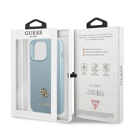 Etui GUESS do iPhone 13 / 13 Pro, 4G Small Metal Logo, niebieskie