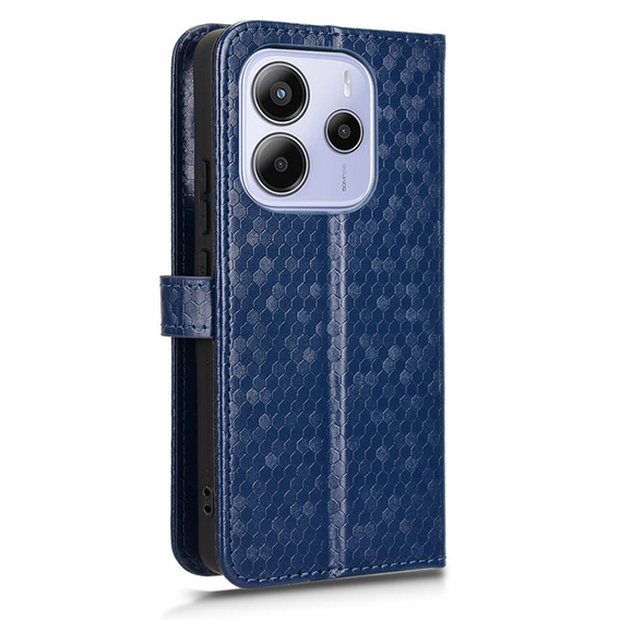 Etui z klapką do Xiaomi Redmi Note 14 4G, Wallet Rhombus, niebieskie