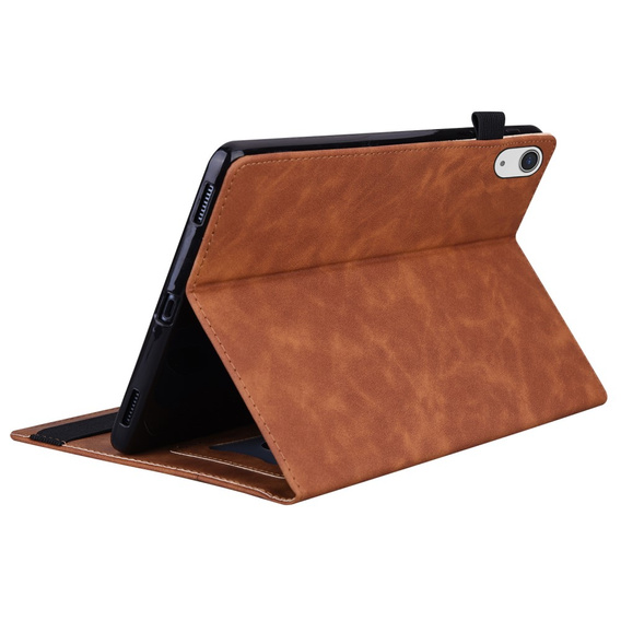 Etui do iPad 10.9" 2022 (10 gen.) / iPad 11" 2025 A16 (11 gen.), Classic, z miejscem na rysik, brązowe