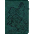 Etui do Samsung Galaxy Tab S10 Lite / S10 FE / S9 FE, Wallet Pen Slot, butterflies, Zielone