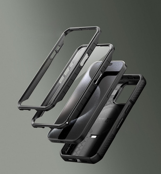 Etui Dexnor do iPhone 15 Pro – magnetyczne, z przesuwaną osłoną aparatu - czarne