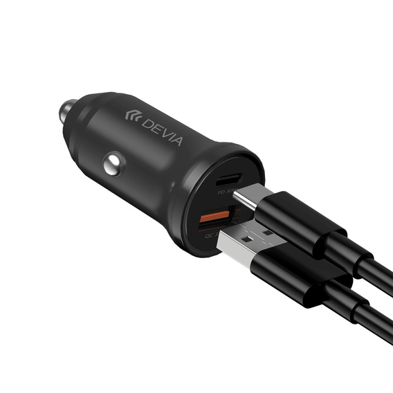Devia Smart Mini – ładowarka samochodowa PD + QC 3.0 (30 W)