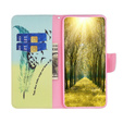 Etui z klapką do Motorola Moto G54 5G, Wallet, Feather niebieskie / żółte