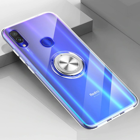 Etui do Xiaomi Redmi 7, silikonowe z ringiem Airbag Ring, przezroczyste