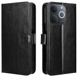 Etui z klapką do Realme Note 70T 4G, Crazy Horse Wallet, czarne