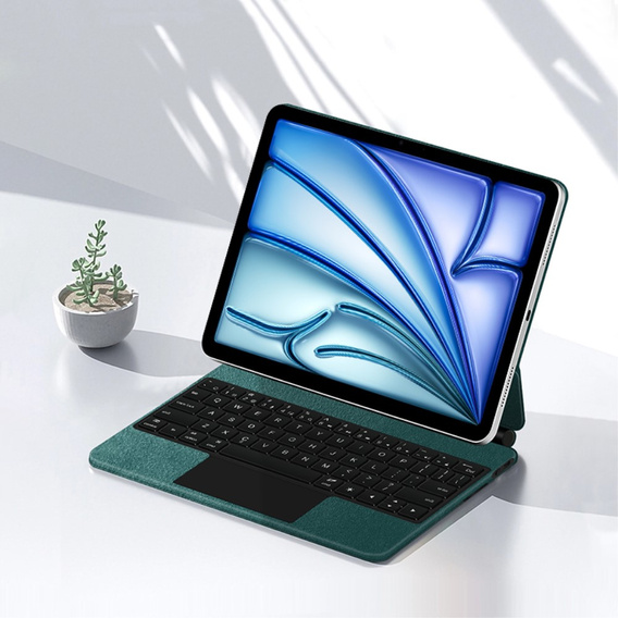 Etui z klawiaturą do iPad Air 11" 2024 (6 gen.), Magnetic Keyboard Touchpad, zielone