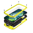 Etui do iPhone 13 Pro, R-JUST CamShield Slide, pancerne, żółte / czarne