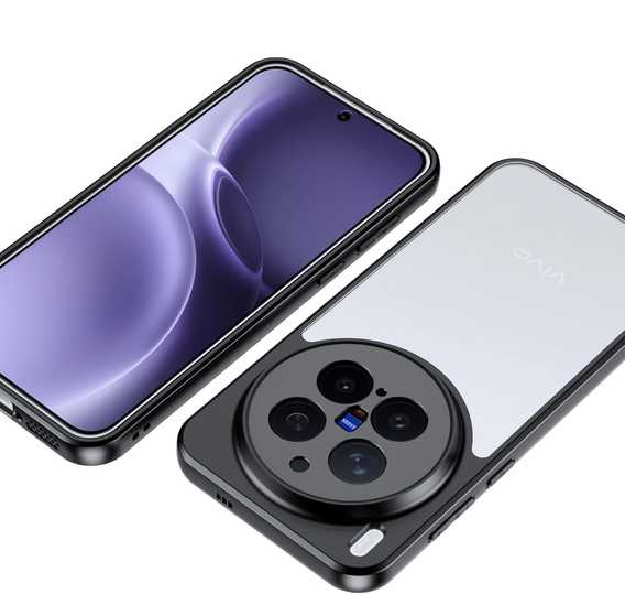 Etui do Vivo X300 Pro, Fusion Hybrid, przezroczyste z czarną ramką