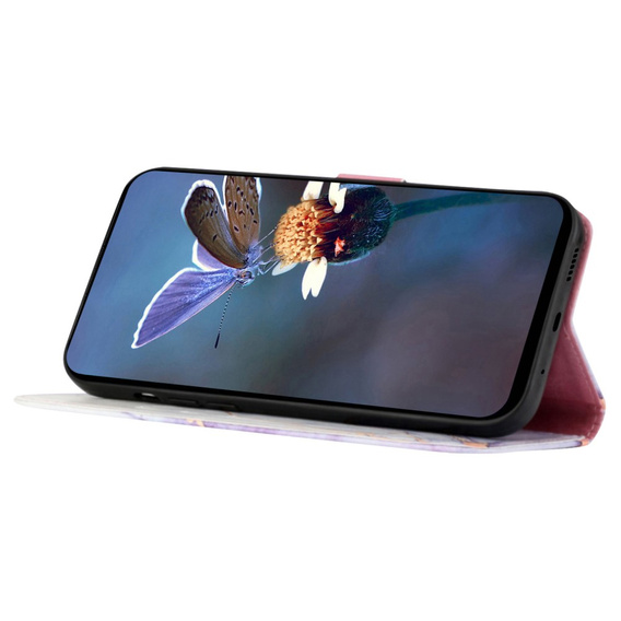 Etui z klapką do Xiaomi Redmi Note 13 Pro 4G / Xiaomi Redmi Note 14S / Xiaomi Poco M6 Pro 4G, Wallet, Marble fioletowe