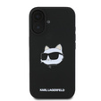 Etui Karl Lagerfeld do iPhone 16, Silicone Choupette Head Print, czarne
