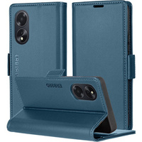 Etui do Oppo A18 4G / A38 4G, ERBORD Glossy Litchi, portfel z klapką, niebieskie