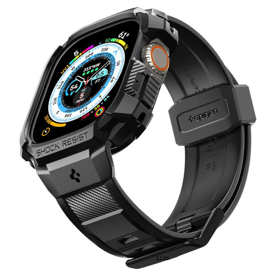 Pasek z etui Spigen do Apple Watch Ultra 1/2/3 49mm, Rugged Armor Pro, Czarny