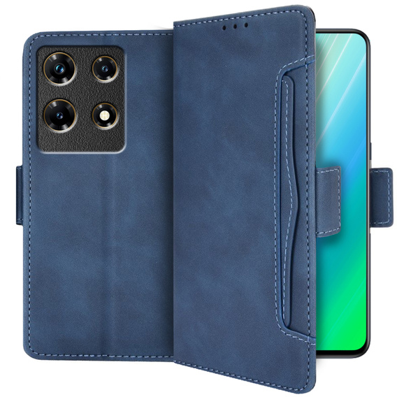 Etui z klapką do Infinix Note 30 5G, Card Slot, granatowe