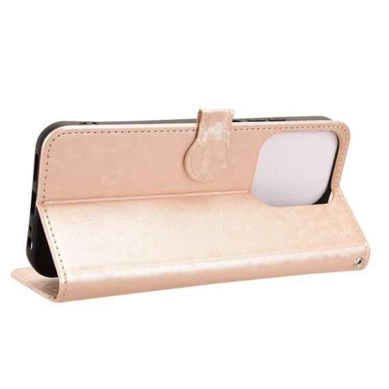 Etui z klapką do Xiaomi Redmi 15C 4G/LTE, Wallet Rhombus, złote