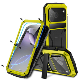 Etui R-JUST do iPhone 17 Pro Max z wbudowaną ochroną ekranu - żółte