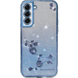 Etui do Samsung Galaxy S22, Glitter Flower, niebieskie