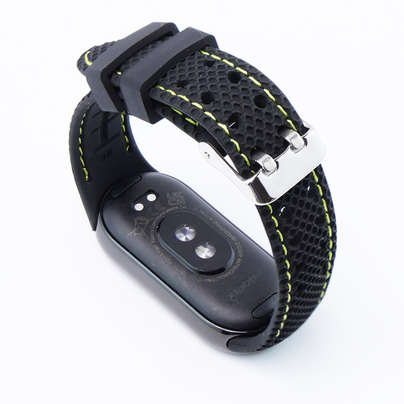 Pasek Silikonowy do Xiaomi Smart Band 10 / 9 / 8, Czarny / Zielony