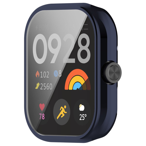 2w1 Etui z Osłoną na ekran do Xiaomi Redmi Watch 4, Granatowe