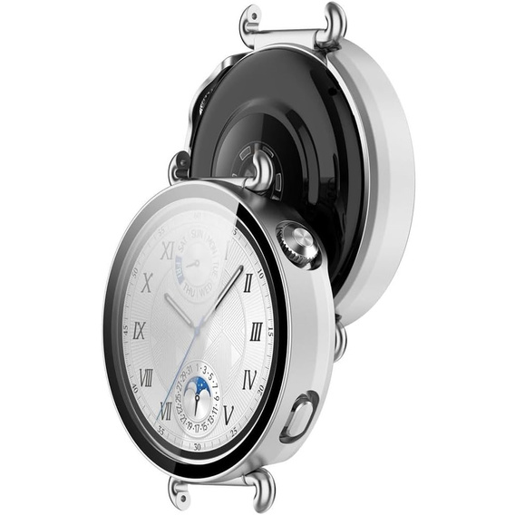 2w1 Etui + Szkło Hartowane do Huawei Watch GT 6 41mm, Srebrne