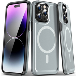 Etui magnetyczne MagGuard do iPhone 15 Pro Max, MagSafe, srebrne