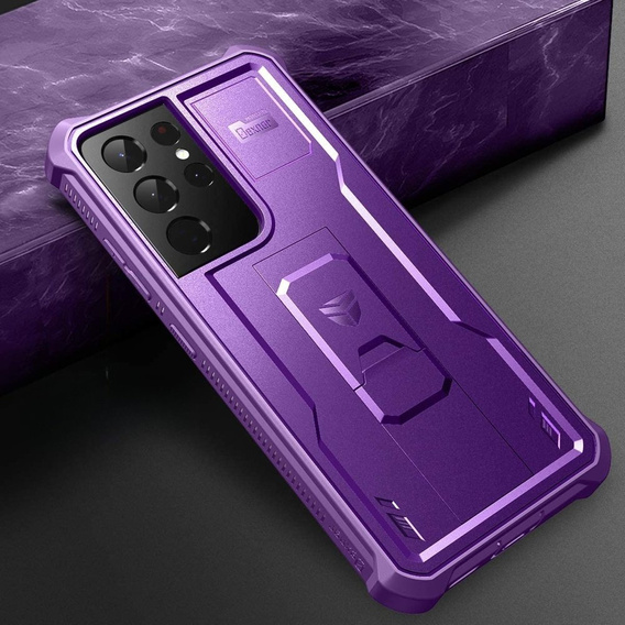 Etui pancerne do Samsung Galaxy S21 Ultra, Dexnor Full Body, fioletowe
