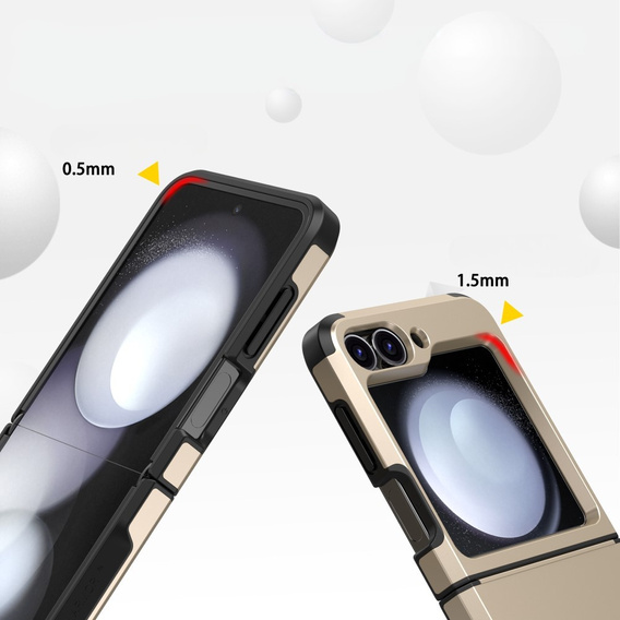 Etui pancerne do Samsung Galaxy Z Flip6 5G, Armor Shockproof, złote