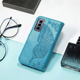 Etui z klapką do Infinix Hot 50 Pro+ 4G, Butterfly, niebieskie