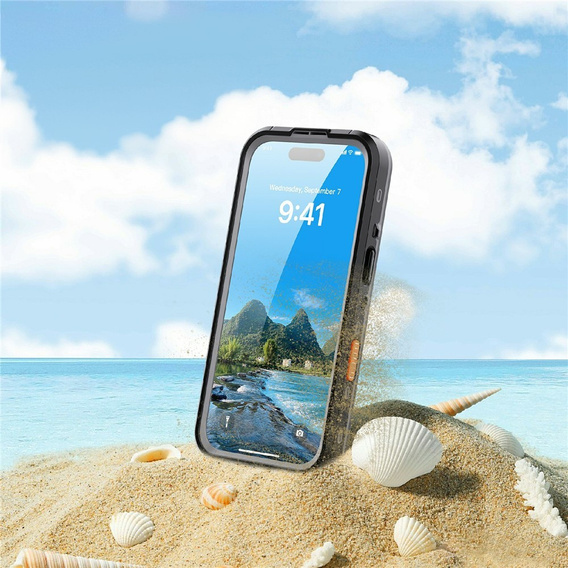 Etui wodoodporne do iPhone 17 Pro, Redpepper, do MagSafe, czarne