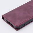 Etui do iPhone 15 Pro, ERBORD Vintage portfel z klapką, czerwone