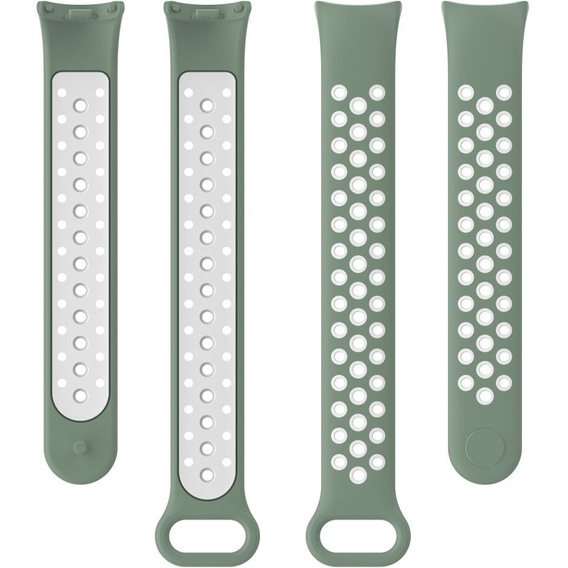 Pasek Silikonowy do Xiaomi Smart Band 10 / 9 / 8, Zielony / Biały