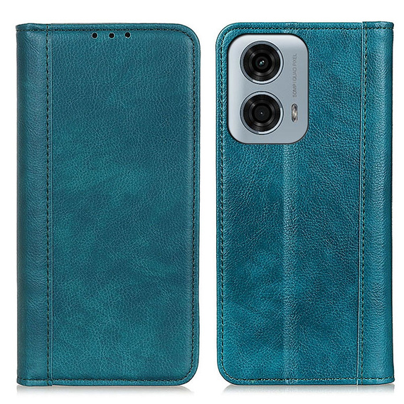 Etui do Motorola Moto G24 / G24 Power / G04, Wallet Litchi Leather, niebieskie