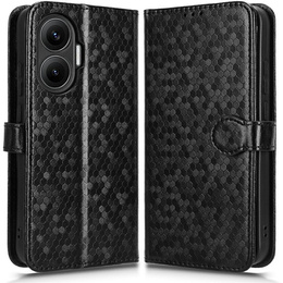 Etui z klapką do Xiaomi Poco F7 Wallet Rhombus - czarne
