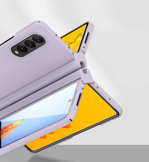 Etui ze szkłem do Samsung Galaxy Z Fold 4 5G, Rubberized Case,Purple