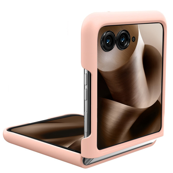 Etui do Motorola Razr 60 Ultra, PC Case, ze szkłem, różowe